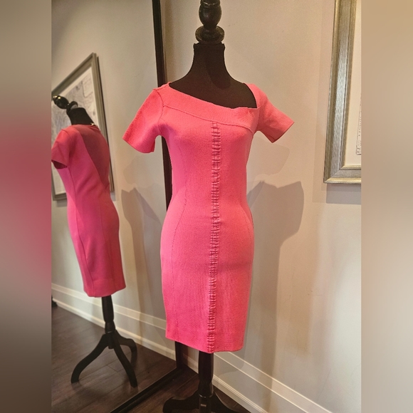 Sexy Antonio Berardi Neon Pink Bodycon Dress - Picture 2 of 5